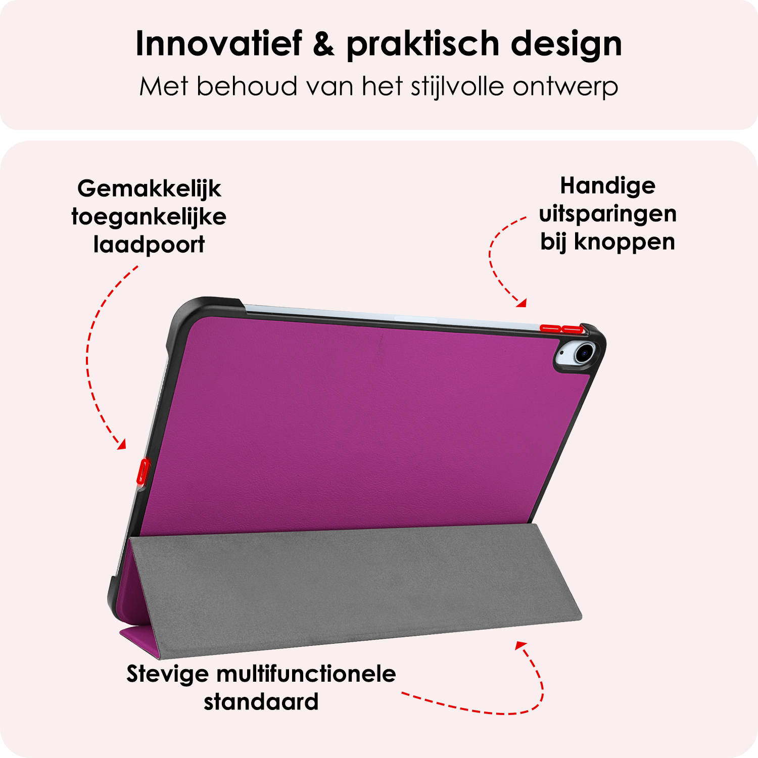 NoXx Hoesje Geschikt voor iPad Air 6 (11 inch) Hoesje Case Hard Cover Hoes Book Case Met Screenprotector - Paars