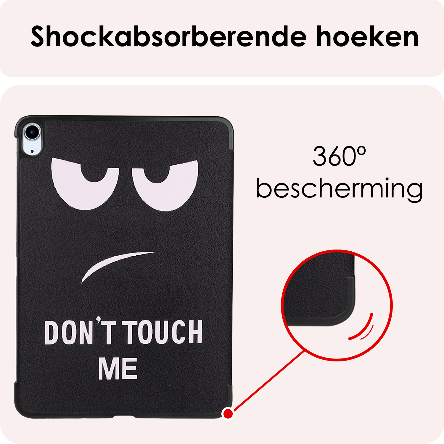 NoXx Hoesje Geschikt voor iPad Air 6 (11 inch) Hoesje Case Hard Cover Hoes Book Case Met Screenprotector - Don't Touch Me