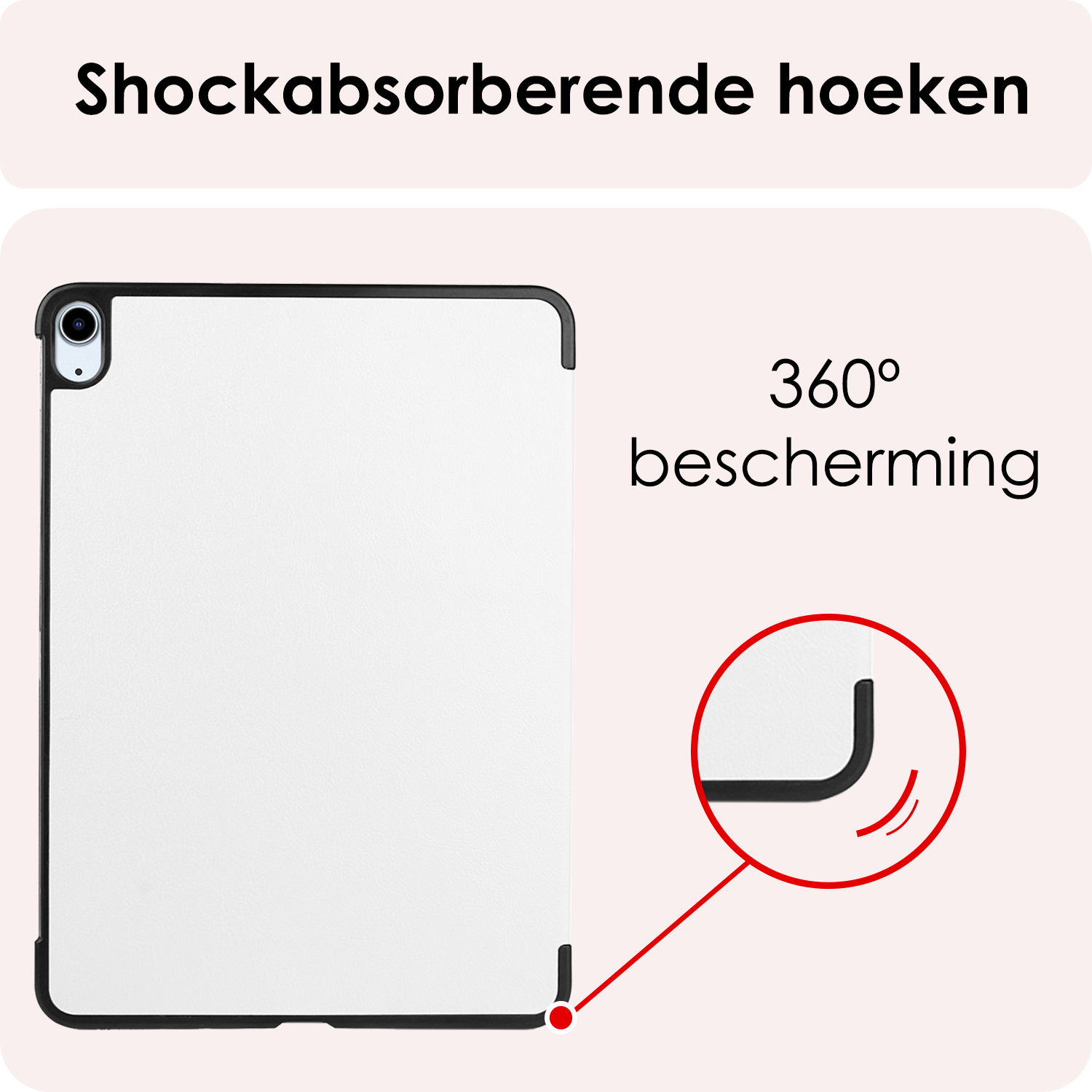 NoXx Hoesje Geschikt voor iPad Air 6 (11 inch) Hoesje Case Hard Cover Hoes Book Case Met Screenprotector - Wit