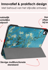 NoXx Hoesje Geschikt voor iPad Air 6 (11 inch) Hoesje Case Hard Cover Hoes Book Case Met Uitsparing Geschikt voor Apple Pencil Met Screenprotector - Bloesem