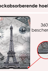 NoXx Hoesje Geschikt voor iPad Air 6 (11 inch) Hoesje Case Hard Cover Hoes Book Case Met Uitsparing Geschikt voor Apple Pencil Met Screenprotector - Eiffeltoren