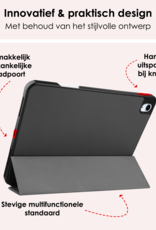 NoXx Hoesje Geschikt voor iPad Air 6 (11 inch) Hoesje Case Hard Cover Hoes Book Case Met Uitsparing Geschikt voor Apple Pencil Met Screenprotector - Grijs
