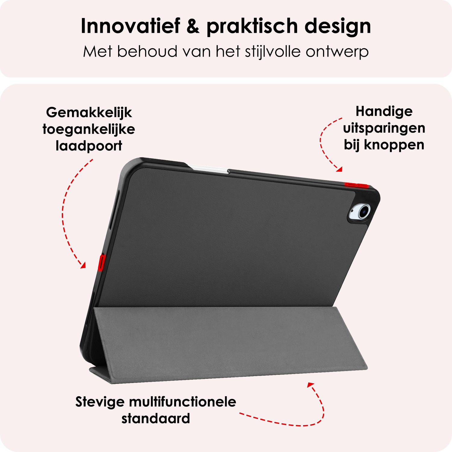 NoXx Hoesje Geschikt voor iPad Air 6 (11 inch) Hoesje Case Hard Cover Hoes Book Case Met Uitsparing Geschikt voor Apple Pencil Met Screenprotector - Grijs