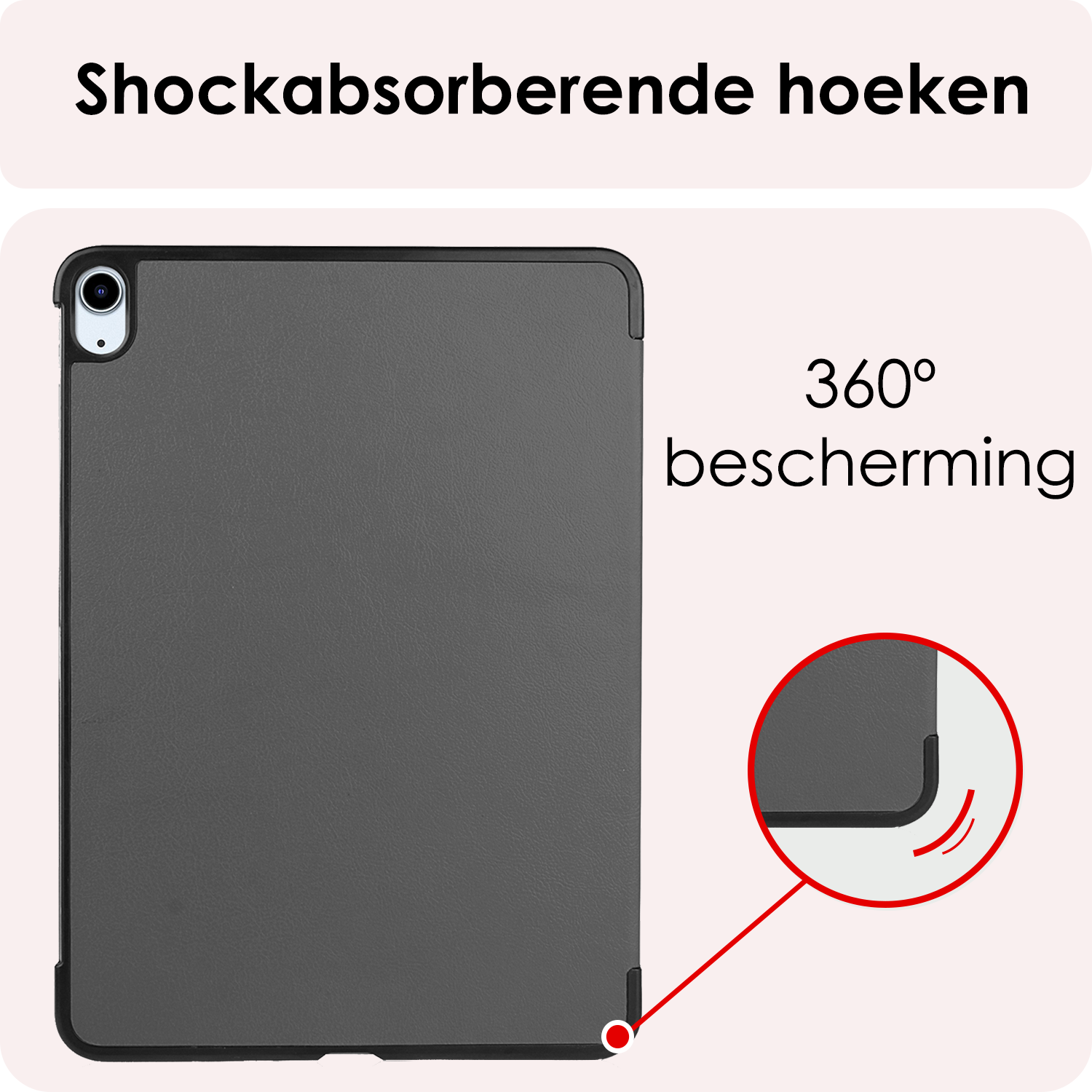NoXx Hoesje Geschikt voor iPad Air 6 (11 inch) Hoesje Case Hard Cover Hoes Book Case Met Uitsparing Geschikt voor Apple Pencil Met Screenprotector - Grijs