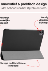 NoXx Hoesje Geschikt voor iPad Pro 2024 (13 inch) Hoesje Case Hard Cover Hoes Book Case Met Screenprotector - Zwart