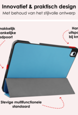 NoXx Hoesje Geschikt voor iPad Air 6 (11 inch) Hoesje Case Hard Cover Hoes Book Case Met Uitsparing Geschikt voor Apple Pencil Met Screenprotector - Lichtblauw