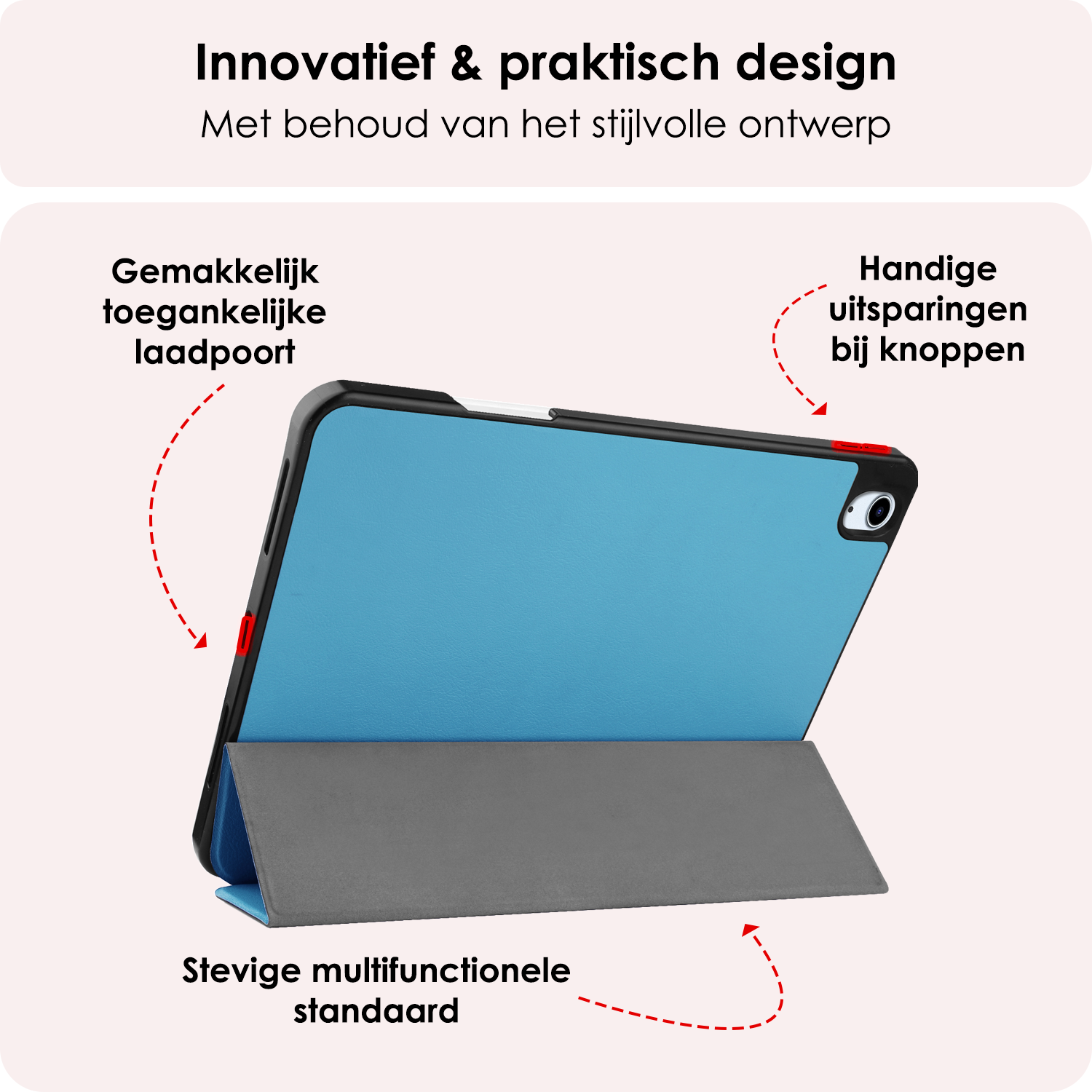 NoXx Hoesje Geschikt voor iPad Air 6 (11 inch) Hoesje Case Hard Cover Hoes Book Case Met Uitsparing Geschikt voor Apple Pencil Met Screenprotector - Lichtblauw