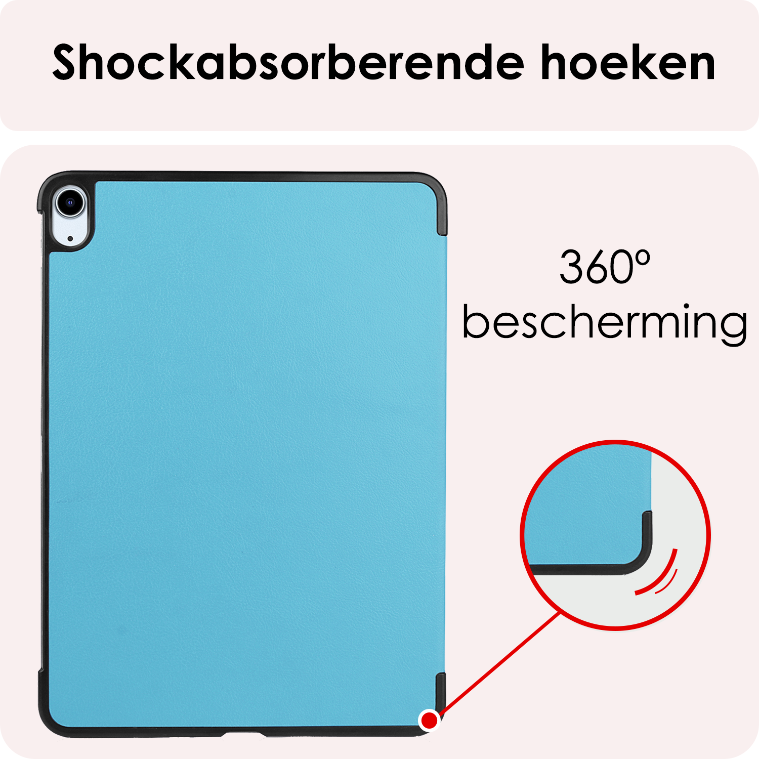 NoXx Hoesje Geschikt voor iPad Air 6 (11 inch) Hoesje Case Hard Cover Hoes Book Case Met Uitsparing Geschikt voor Apple Pencil Met Screenprotector - Lichtblauw