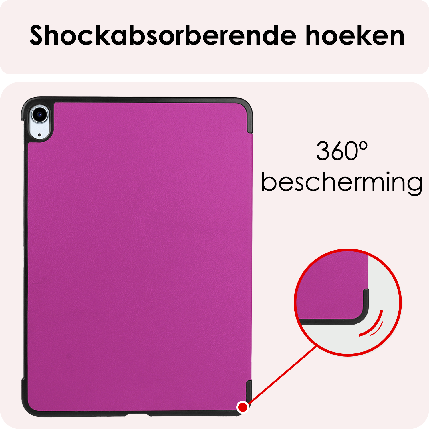 NoXx Hoesje Geschikt voor iPad Air 6 (11 inch) Hoesje Case Hard Cover Hoes Book Case Met Uitsparing Geschikt voor Apple Pencil Met Screenprotector - Paars