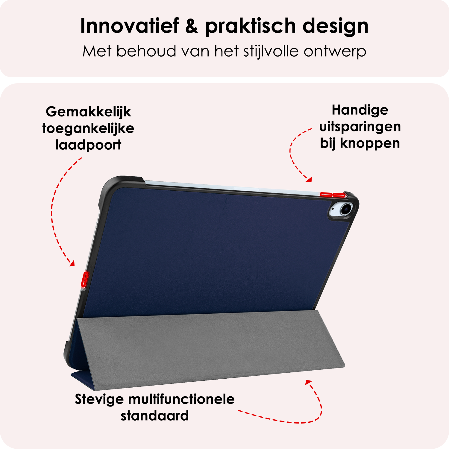 NoXx Hoesje Geschikt voor iPad Air 6 (13 inch) Hoesje Case Hard Cover Hoes Book Case Met Screenprotector - Donkerblauw