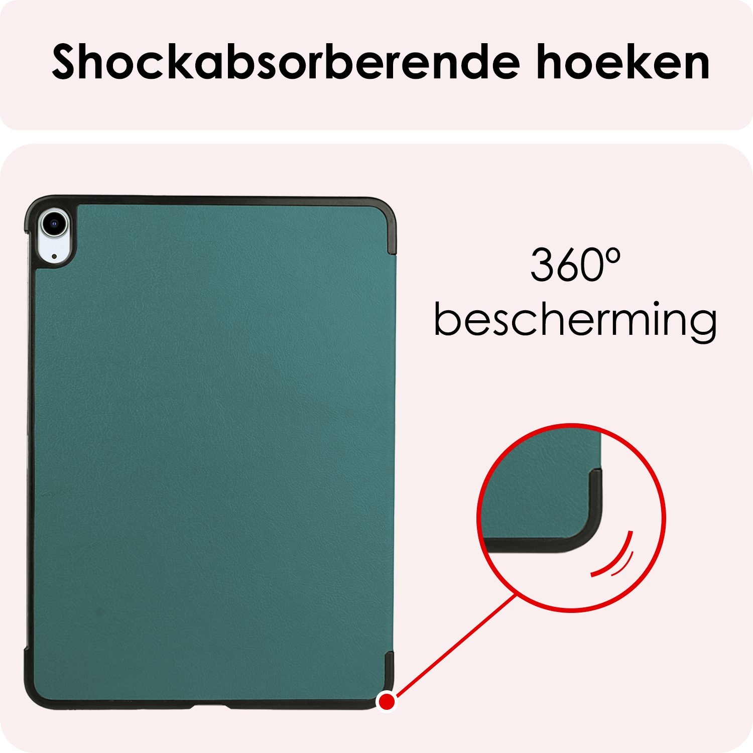 NoXx Hoesje Geschikt voor iPad Air 6 (13 inch) Hoesje Case Hard Cover Hoes Book Case Met Screenprotector - Donkergroen