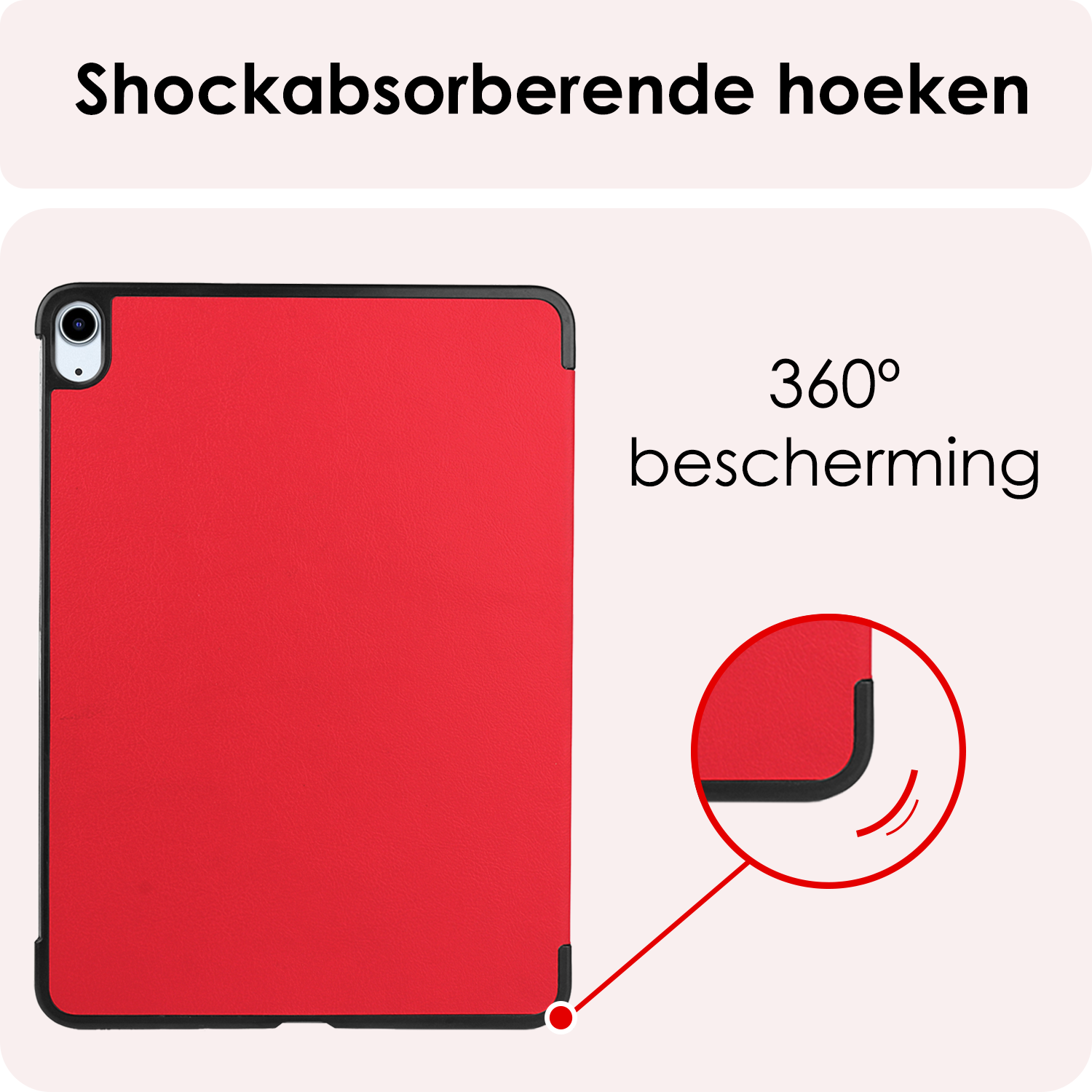 NoXx Hoesje Geschikt voor iPad Air 6 (13 inch) Hoesje Case Hard Cover Hoes Book Case Met Screenprotector - Rood