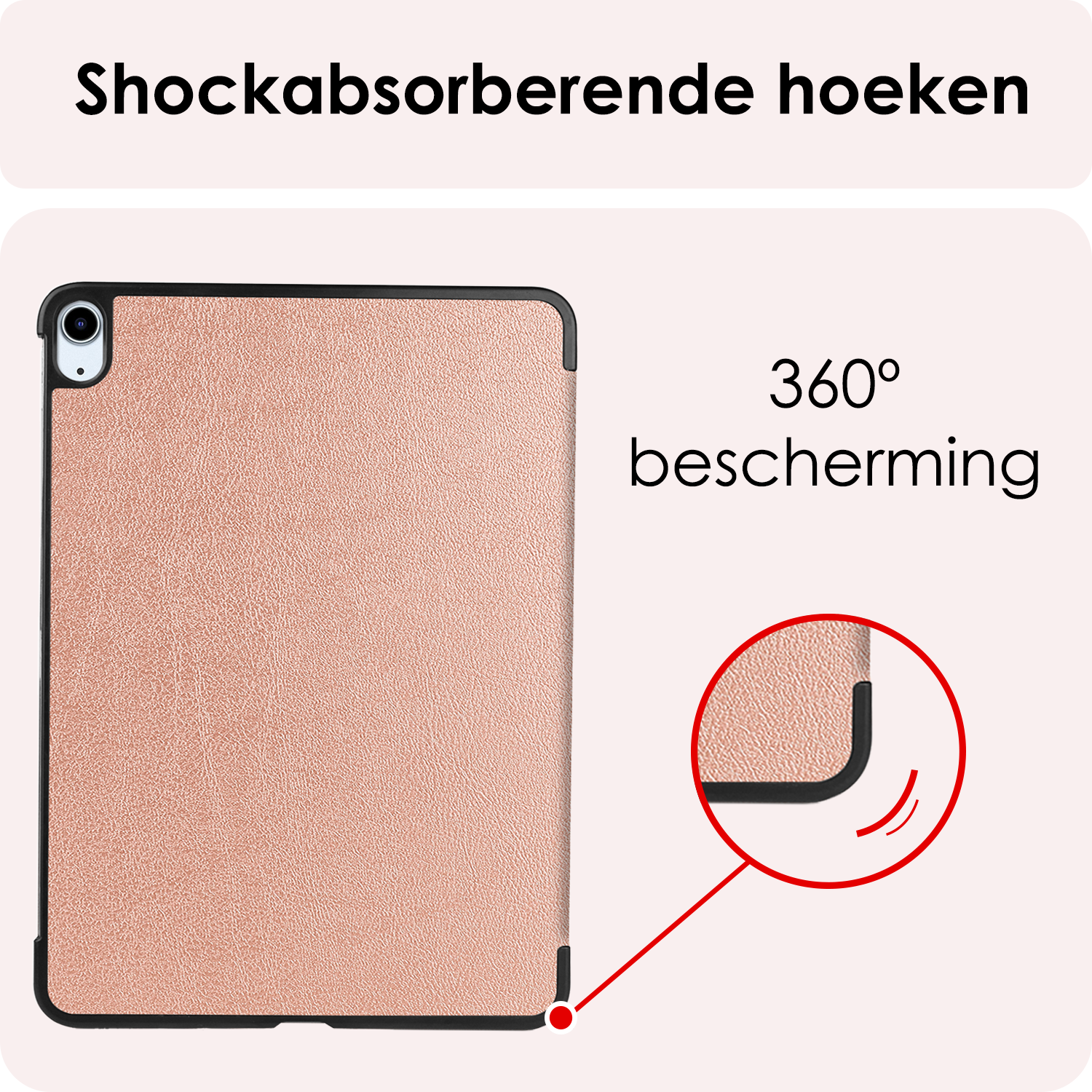 NoXx Hoesje Geschikt voor iPad Air 6 (13 inch) Hoesje Case Hard Cover Hoes Book Case Met Screenprotector - Rosé goud