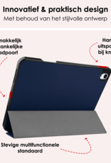 NoXx Hoesje Geschikt voor iPad Air 6 (13 inch) Hoesje Case Hard Cover Hoes Book Case Met Uitsparing Geschikt voor Apple Pencil Met Screenprotector - Donkerblauw