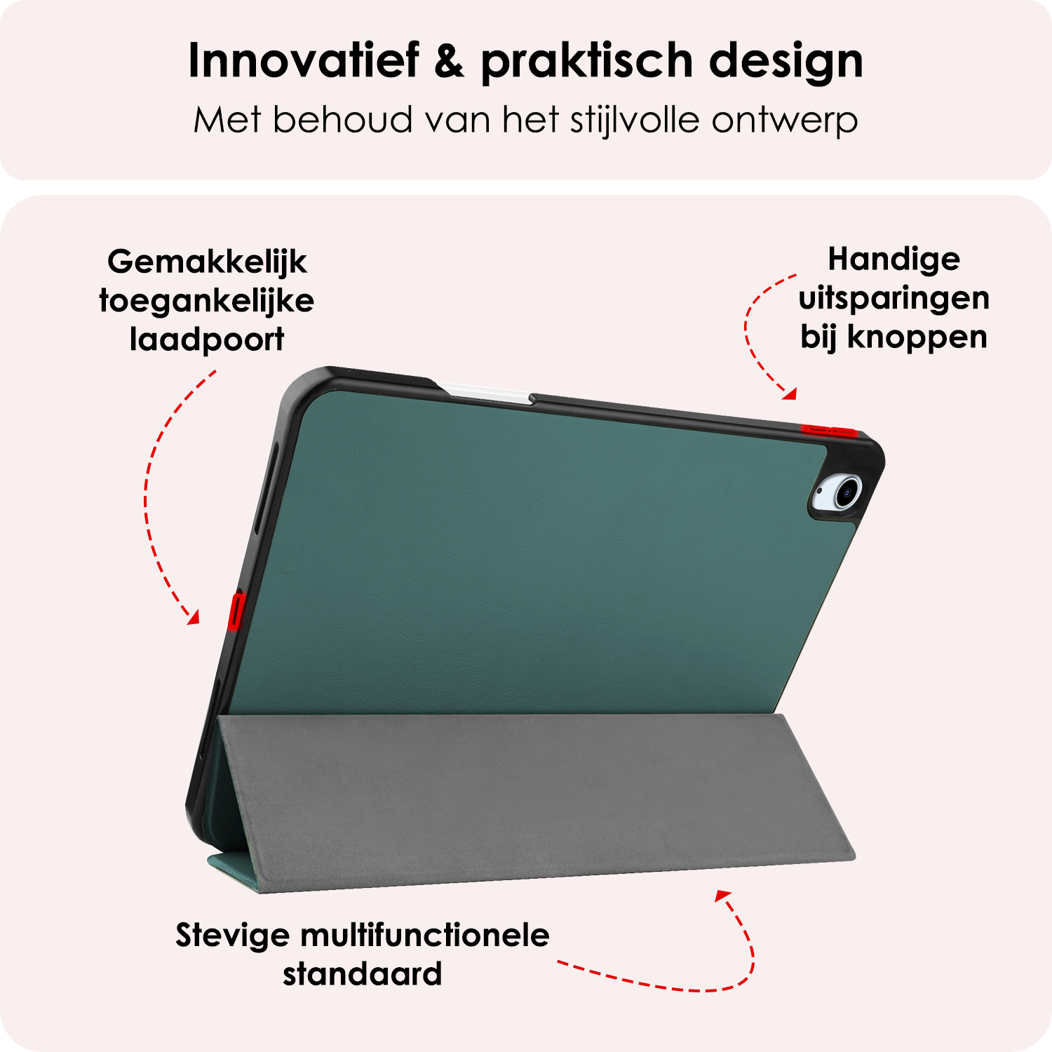 NoXx Hoesje Geschikt voor iPad Air 6 (13 inch) Hoesje Case Hard Cover Hoes Book Case Met Uitsparing Geschikt voor Apple Pencil Met Screenprotector - Donkergroen