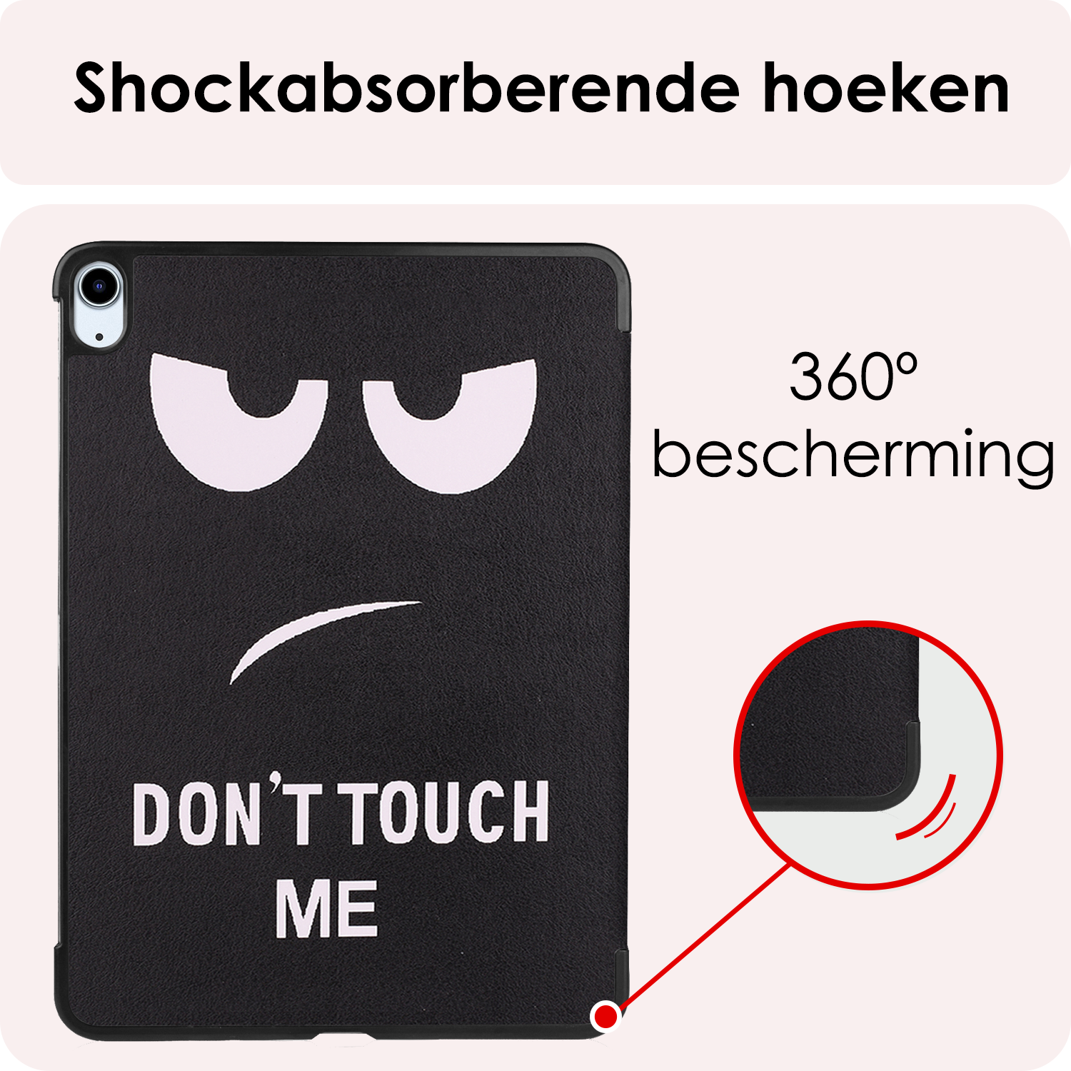 NoXx Hoesje Geschikt voor iPad Air 6 (13 inch) Hoesje Case Hard Cover Hoes Book Case Met Uitsparing Geschikt voor Apple Pencil Met Screenprotector - Don't Touch Me