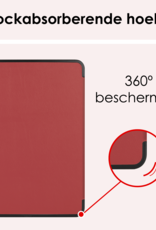 NoXx Hoesje Geschikt voor iPad Pro 2024 (11 inch) Hoesje Case Hard Cover Hoes Book Case Met Screenprotector - Donkerrood