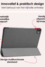 NoXx Hoesje Geschikt voor iPad Pro 2024 (11 inch) Hoesje Case Hard Cover Hoes Book Case Met Screenprotector - Grijs