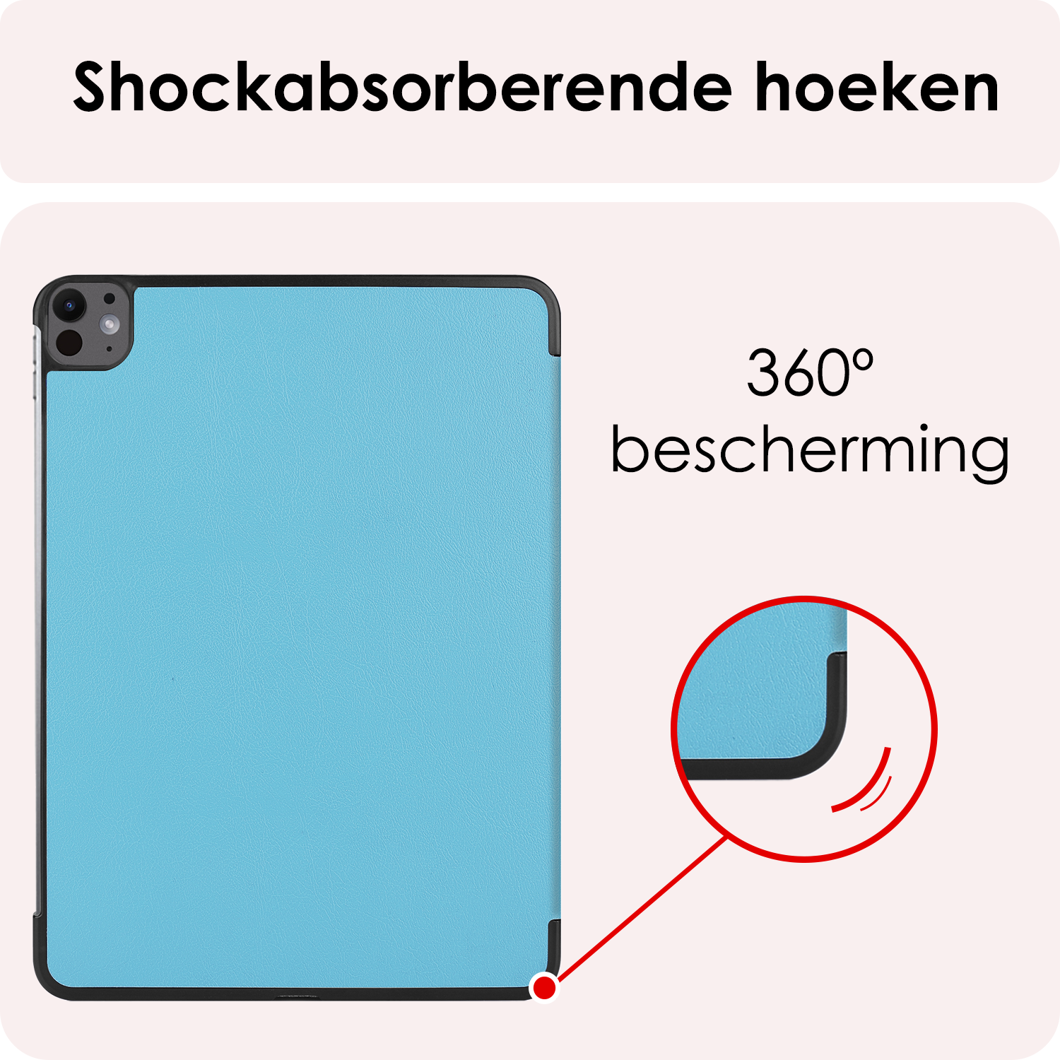 NoXx Hoesje Geschikt voor iPad Pro 2024 (11 inch) Hoesje Case Hard Cover Hoes Book Case Met Screenprotector - Lichtblauw