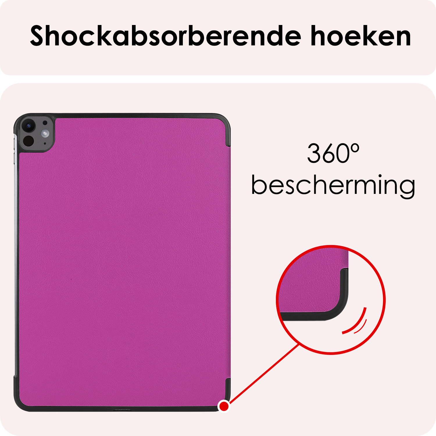 NoXx Hoesje Geschikt voor iPad Pro 2024 (11 inch) Hoesje Case Hard Cover Hoes Book Case Met Screenprotector - Paars