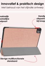 NoXx Hoesje Geschikt voor iPad Pro 2024 (11 inch) Hoesje Case Hard Cover Hoes Book Case Met Screenprotector - Rosé goud