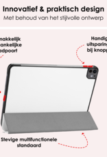 NoXx Hoesje Geschikt voor iPad Pro 2024 (11 inch) Hoesje Case Hard Cover Hoes Book Case Met Screenprotector - Wit