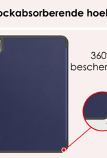 NoXx Hoesje Geschikt voor iPad Pro 2024 (11 inch) Hoesje Case Hard Cover Hoes Book Case Met Uitsparing Geschikt voor Apple Pencil Met Screenprotector - Donkerblauw
