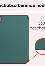 NoXx Hoesje Geschikt voor iPad Pro 2024 (11 inch) Hoesje Case Hard Cover Hoes Book Case Met Uitsparing Geschikt voor Apple Pencil Met Screenprotector - Donkergroen