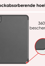 NoXx Hoesje Geschikt voor iPad Pro 2024 (11 inch) Hoesje Case Hard Cover Hoes Book Case Met Uitsparing Geschikt voor Apple Pencil Met Screenprotector - Grijs