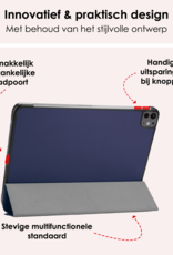 NoXx Hoesje Geschikt voor iPad Pro 2024 (13 inch) Hoesje Case Hard Cover Hoes Book Case Met Screenprotector - Donkerblauw