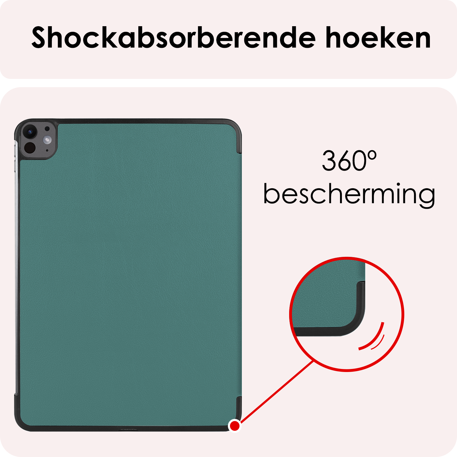 NoXx Hoesje Geschikt voor iPad Pro 2024 (13 inch) Hoesje Case Hard Cover Hoes Book Case Met Screenprotector - Donkergroen