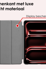 NoXx Hoesje Geschikt voor iPad Pro 2024 (13 inch) Hoesje Case Hard Cover Hoes Book Case Met Screenprotector - Grijs