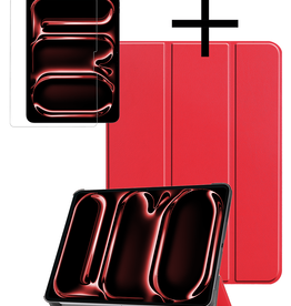 NoXx NoXx iPad Pro 2024 (13 inch) Hoesje Met Screenprotector - Rood