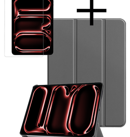 NoXx NoXx iPad Pro 2024 (13 inch) Hoesje Met Screenprotector - Grijs
