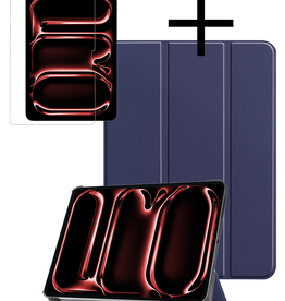 NoXx NoXx iPad Pro 2024 (13 inch) Hoesje Met Screenprotector - Donkerblauw