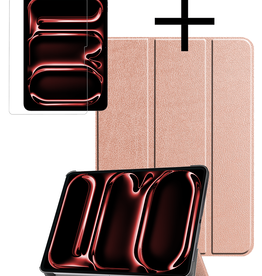 NoXx NoXx iPad Pro 2024 (13 inch) Hoesje Met Screenprotector - Rose Goud
