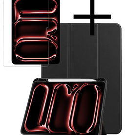 NoXx NoXx iPad Pro 2024 (11 inch) Hoesje Met Uitsparing Apple Pencil Met Screenprotector - Zwart