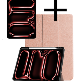 NoXx NoXx iPad Pro 2024 (11 inch) Hoesje Met Uitsparing Apple Pencil Met Screenprotector - Rose Goud