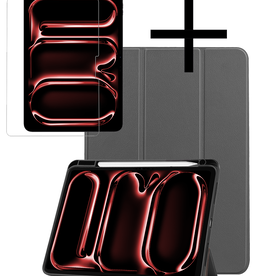NoXx NoXx iPad Pro 2024 (11 inch) Hoesje Met Uitsparing Apple Pencil Met Screenprotector - Grijs