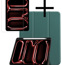 NoXx NoXx iPad Pro 2024 (11 inch) Hoesje Met Uitsparing Apple Pencil Met Screenprotector - Donkergroen