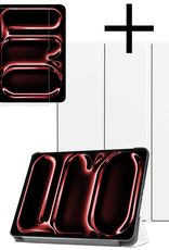 NoXx Hoesje Geschikt voor iPad Pro 2024 (11 inch) Hoesje Case Hard Cover Hoes Book Case Met Screenprotector - Wit