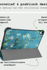 BASEY. Hoesje Geschikt voor iPad Air 6 (11 inch) Hoes Case Tablet Hoesje Tri-fold Met Screenprotector - Hoes Geschikt voor iPad Air 2024 (11 inch) Hoesje Hard Cover Bookcase Hoes - Bloesem