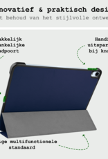 BASEY. Hoesje Geschikt voor iPad Air 6 (11 inch) Hoes Case Tablet Hoesje Tri-fold Met Screenprotector - Hoes Geschikt voor iPad Air 2024 (11 inch) Hoesje Hard Cover Bookcase Hoes - Donkerblauw