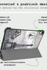 BASEY. Hoesje Geschikt voor iPad Air 6 (11 inch) Hoes Case Tablet Hoesje Tri-fold Met Screenprotector - Hoes Geschikt voor iPad Air 2024 (11 inch) Hoesje Hard Cover Bookcase Hoes - Eiffeltoren