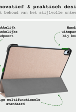 BASEY. Hoesje Geschikt voor iPad Air 6 (11 inch) Hoes Case Tablet Hoesje Tri-fold Met Screenprotector - Hoes Geschikt voor iPad Air 2024 (11 inch) Hoesje Hard Cover Bookcase Hoes - Goud