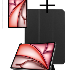 NoXx NoXx iPad Air 6 (13 inch) Hoesje Met Screenprotector - Zwart