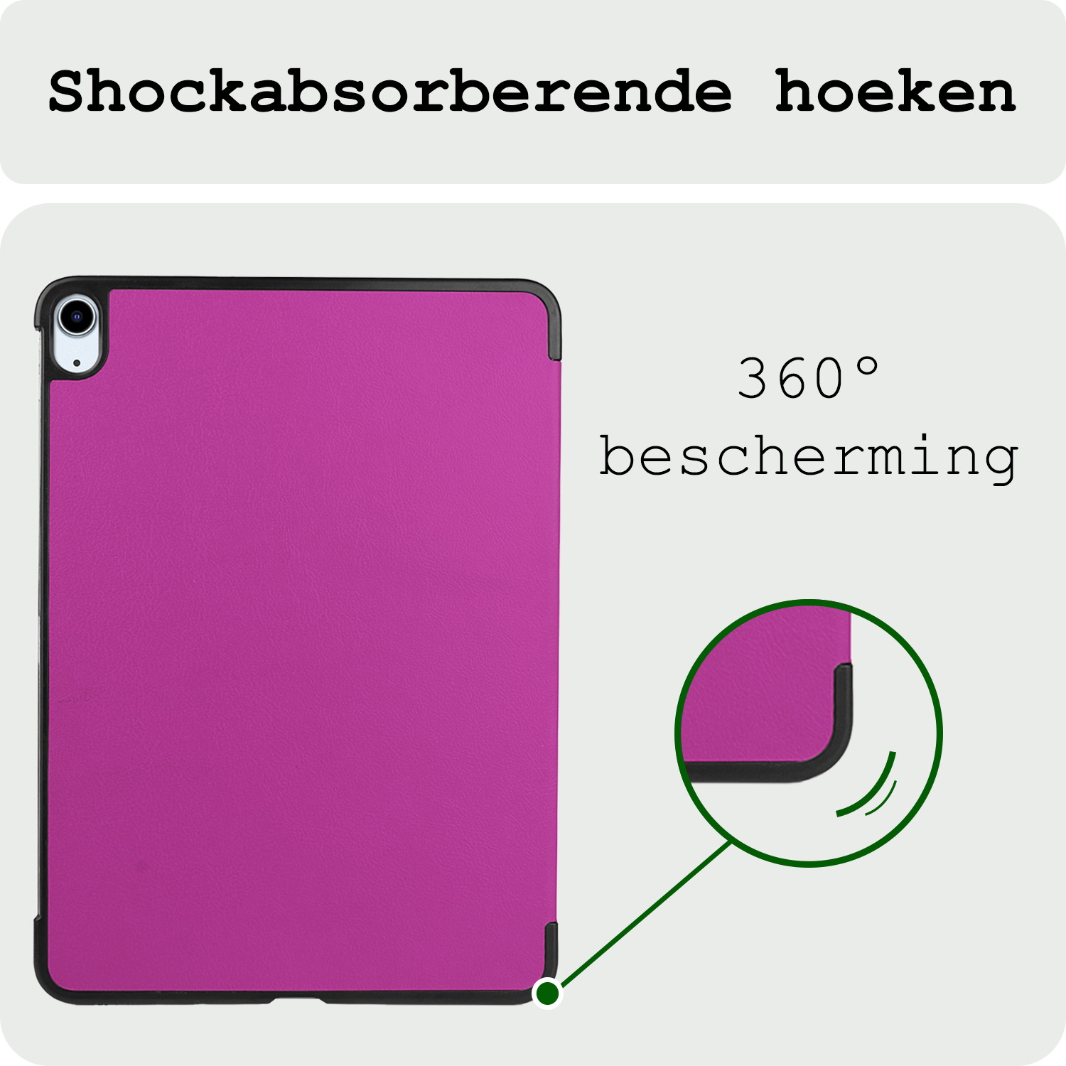 BASEY. Hoesje Geschikt voor iPad Air 6 (11 inch) Hoes Case Tablet Hoesje Tri-fold Met Screenprotector - Hoes Geschikt voor iPad Air 2024 (11 inch) Hoesje Hard Cover Bookcase Hoes - Paars