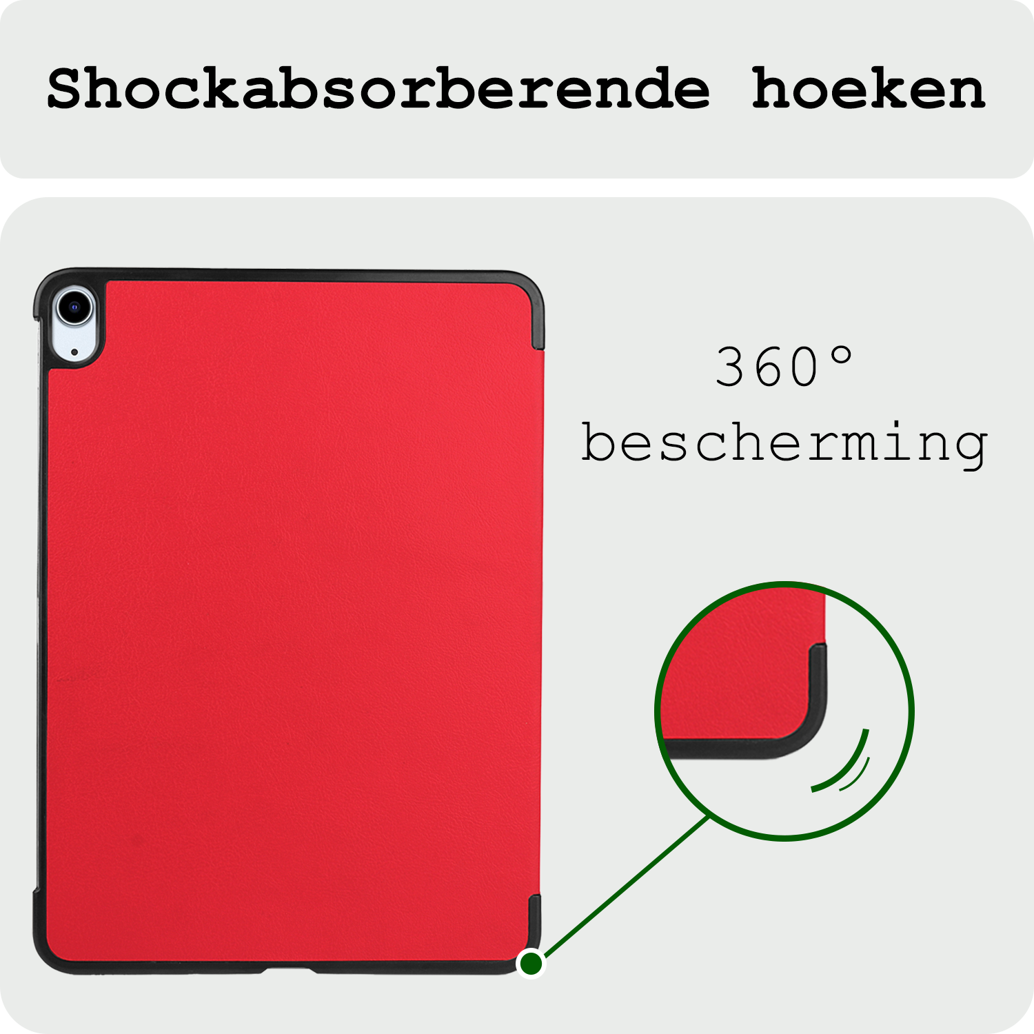 BASEY. Hoesje Geschikt voor iPad Air 6 (11 inch) Hoes Case Tablet Hoesje Tri-fold Met Screenprotector - Hoes Geschikt voor iPad Air 2024 (11 inch) Hoesje Hard Cover Bookcase Hoes - Rood