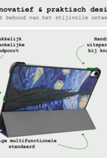 BASEY. Hoesje Geschikt voor iPad Air 6 (11 inch) Hoes Case Tablet Hoesje Tri-fold Met Screenprotector - Hoes Geschikt voor iPad Air 2024 (11 inch) Hoesje Hard Cover Bookcase Hoes - Sterrenhemel