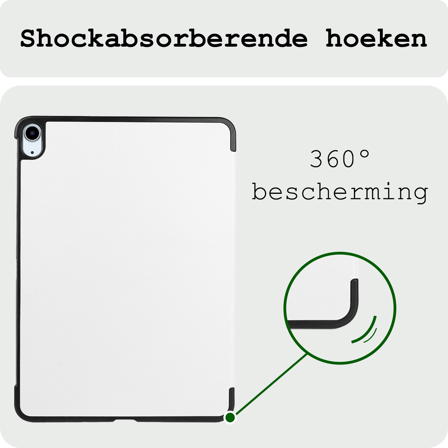 BASEY. Hoesje Geschikt voor iPad Air 6 (11 inch) Hoes Case Tablet Hoesje Tri-fold Met Screenprotector - Hoes Geschikt voor iPad Air 2024 (11 inch) Hoesje Hard Cover Bookcase Hoes - Wit